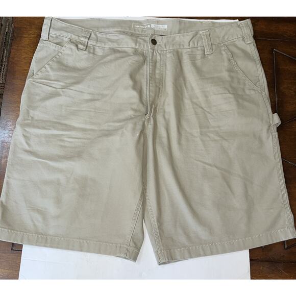 Carhartt khaki Relaxed Rugged Flex Canvas Work Shorts‎ 42x11 - Picture 2 of 7